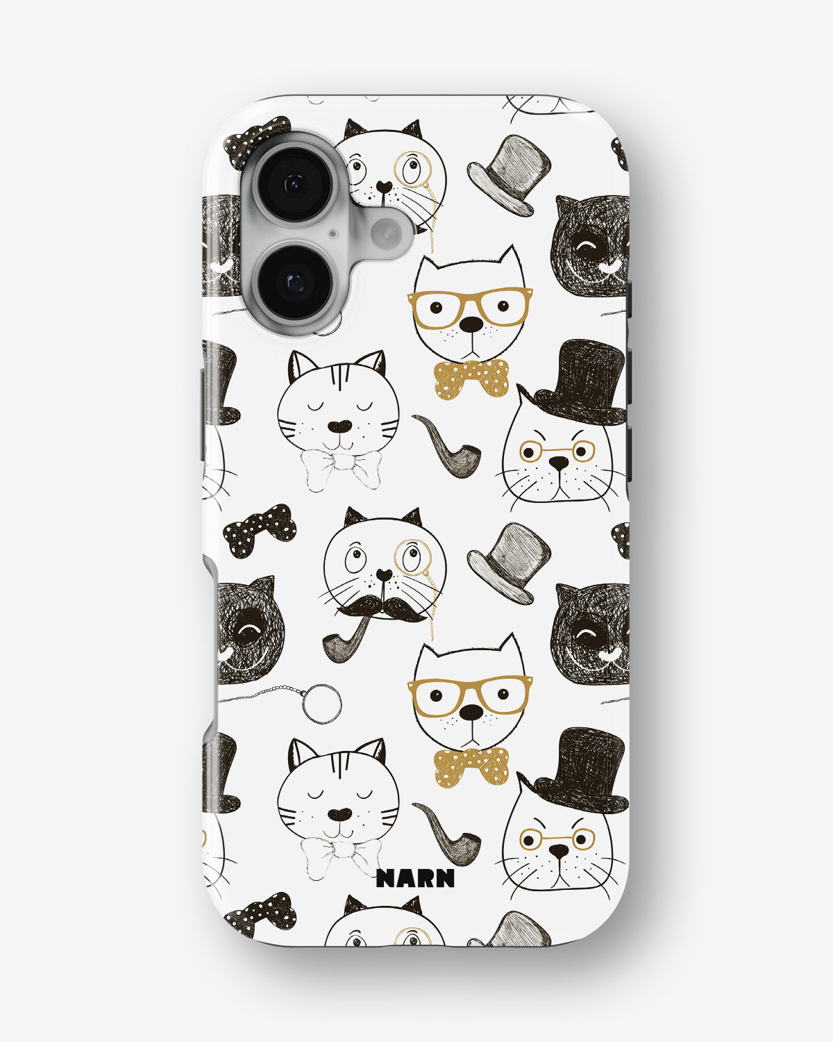 iPhone 16 Plus Tough Case – Cartoon Cats - View 1