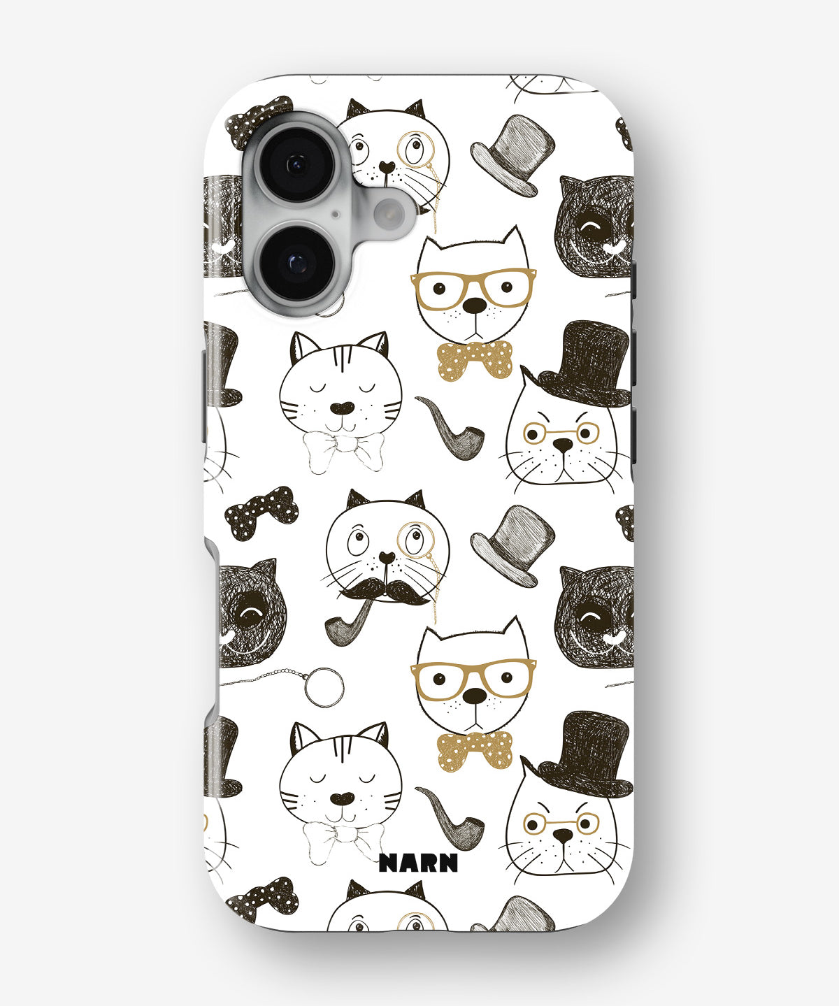 iPhone 16 Plus Tough Case – Cartoon Cats - View 1
