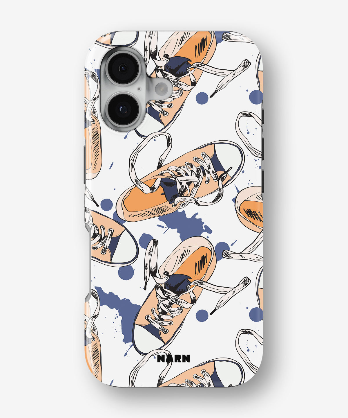 iPhone 16 Plus Tough Case – Apricot Sneakers - View 1