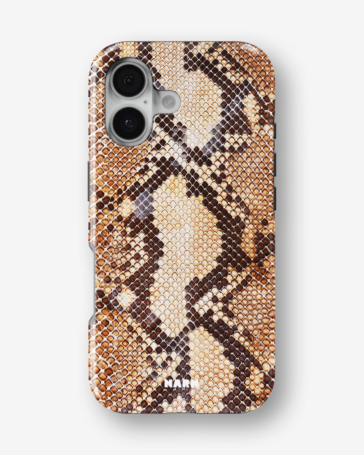 iPhone 16 Plus Tough Case – Brown Snakeskin - View 1