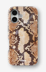 iPhone 16 Plus Tough Case – Brown Snakeskin - View 1