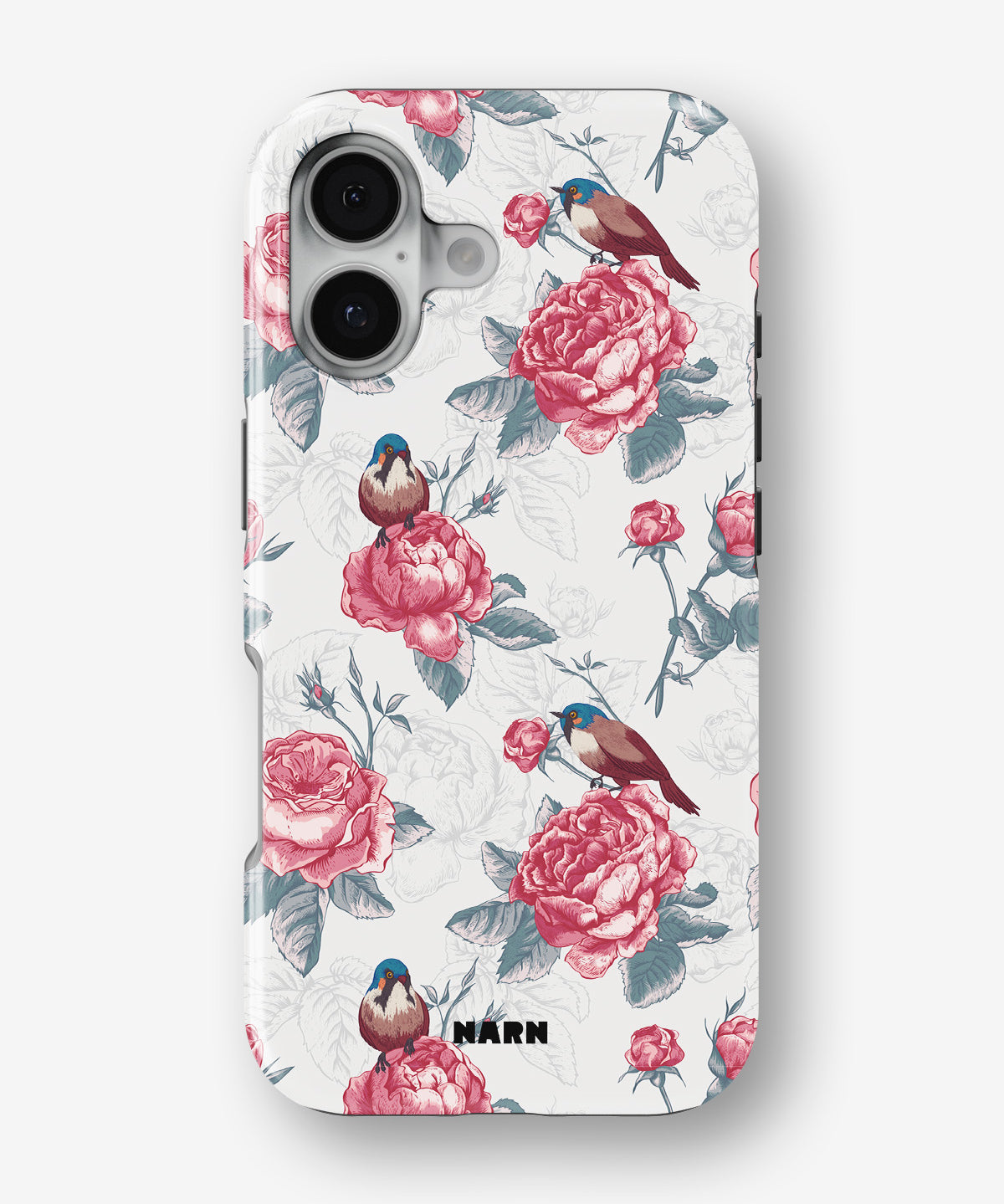 iPhone 16 Plus Tough Case – Birds Among Roses - View 1