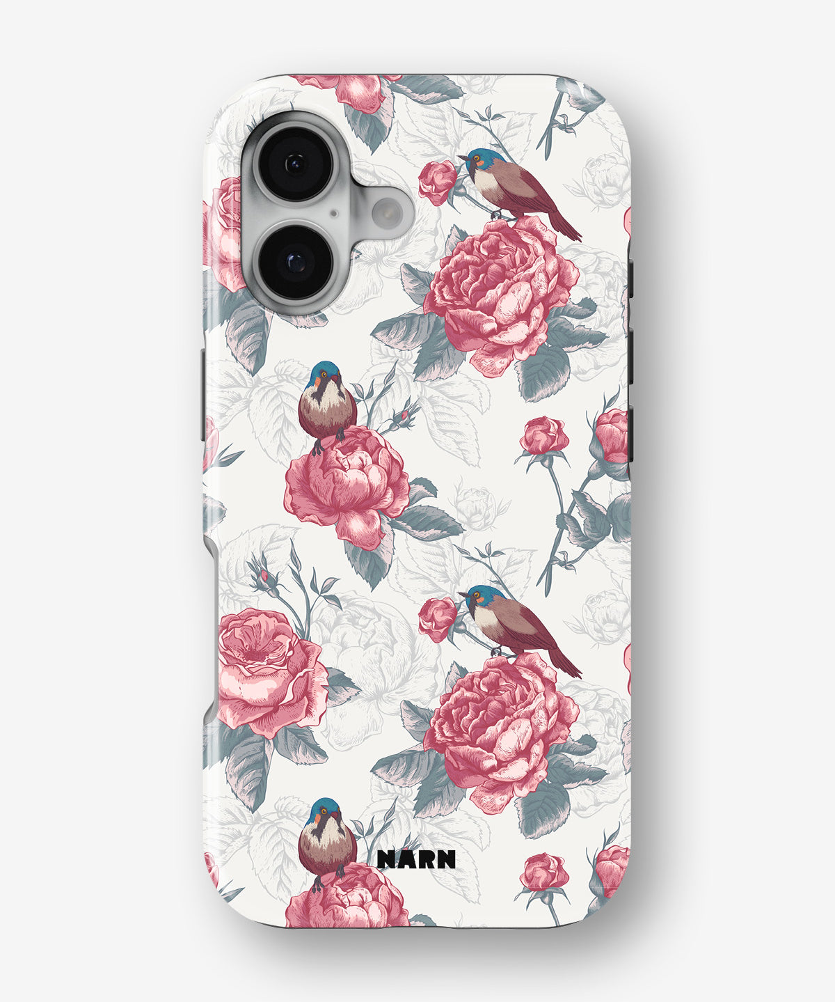 iPhone 16 Plus Tough Case – Birds Among Roses - View 1