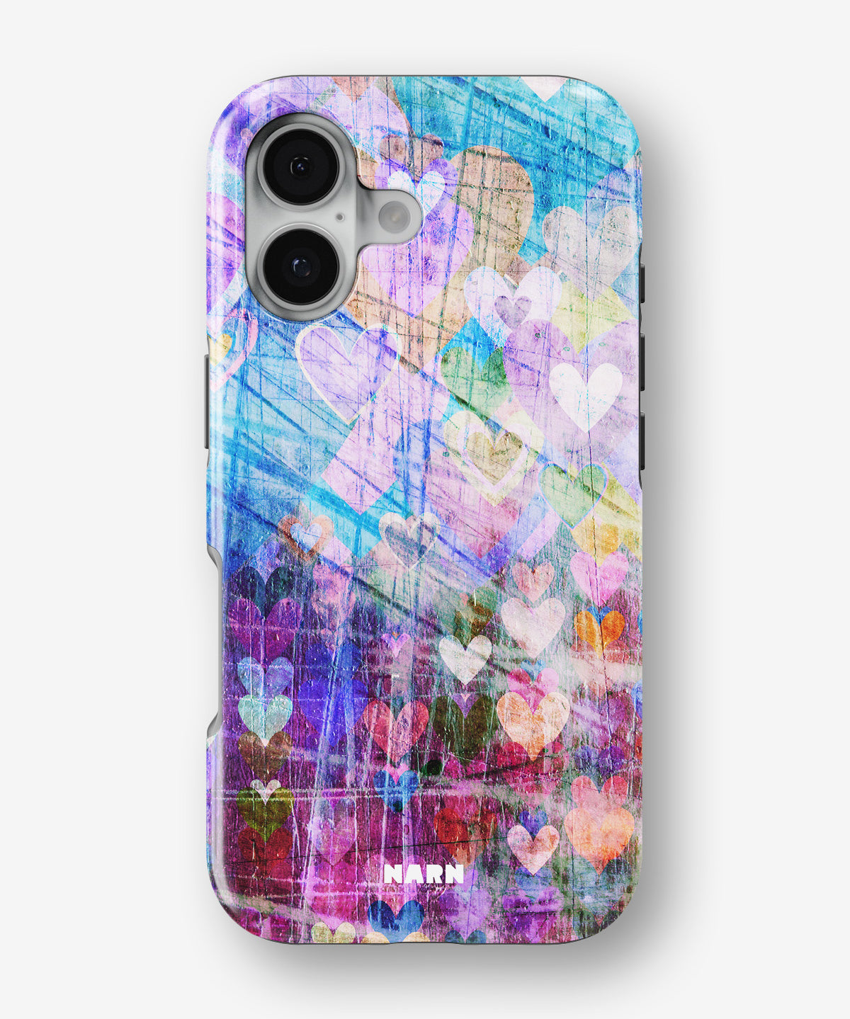 iPhone 16 Plus Tough Case – Purple Hearts - View 1
