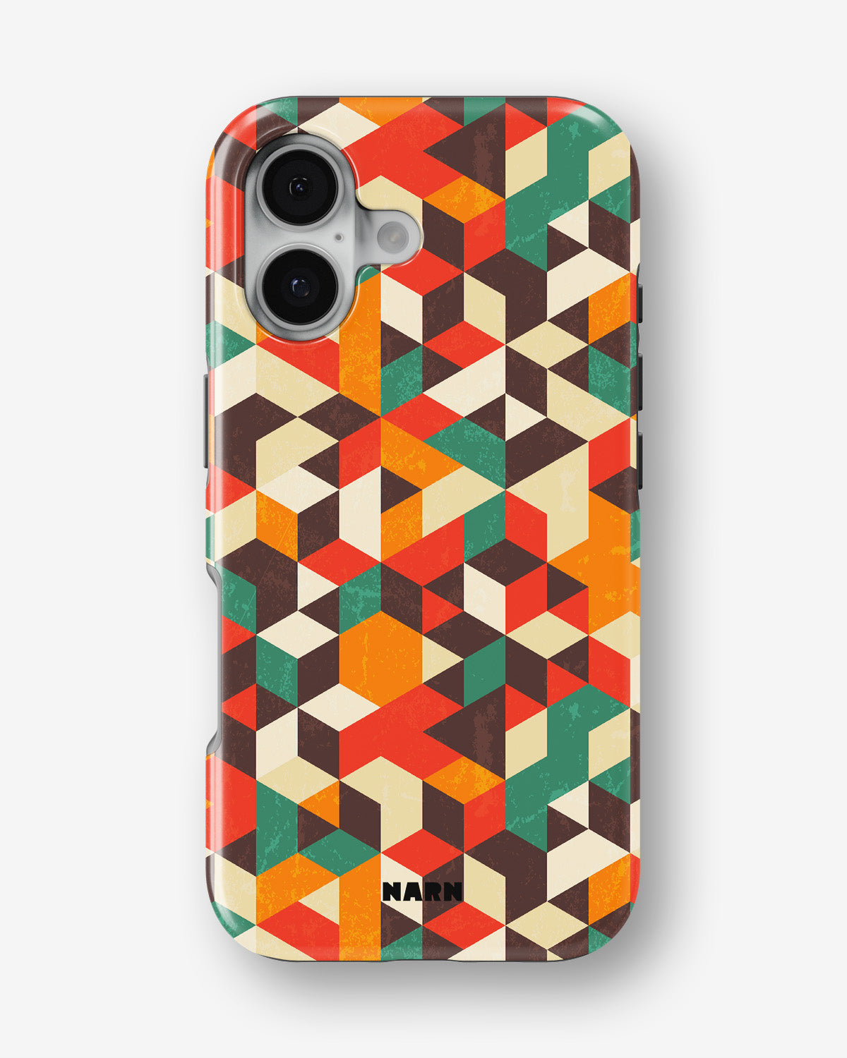 iPhone 16 Plus Tough Case – Retro Geometric - View 1