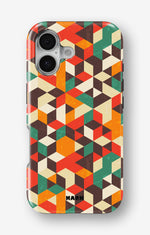 iPhone 16 Plus Tough Case – Retro Geometric - View 1