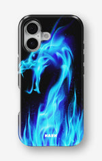 iPhone 16 Plus Tough Case – Blue Flames Dragon - View 1