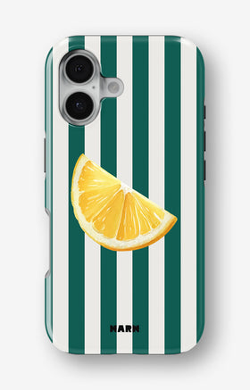 iPhone 16 Plus Tough Case – Lemon Stripes - View 1