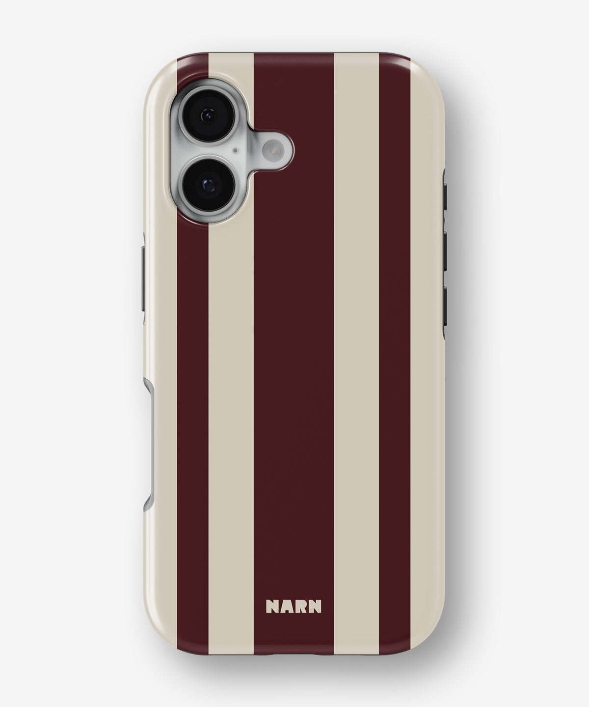 iPhone 16 Plus Tough Case – Bordeaux Stripe - View 1