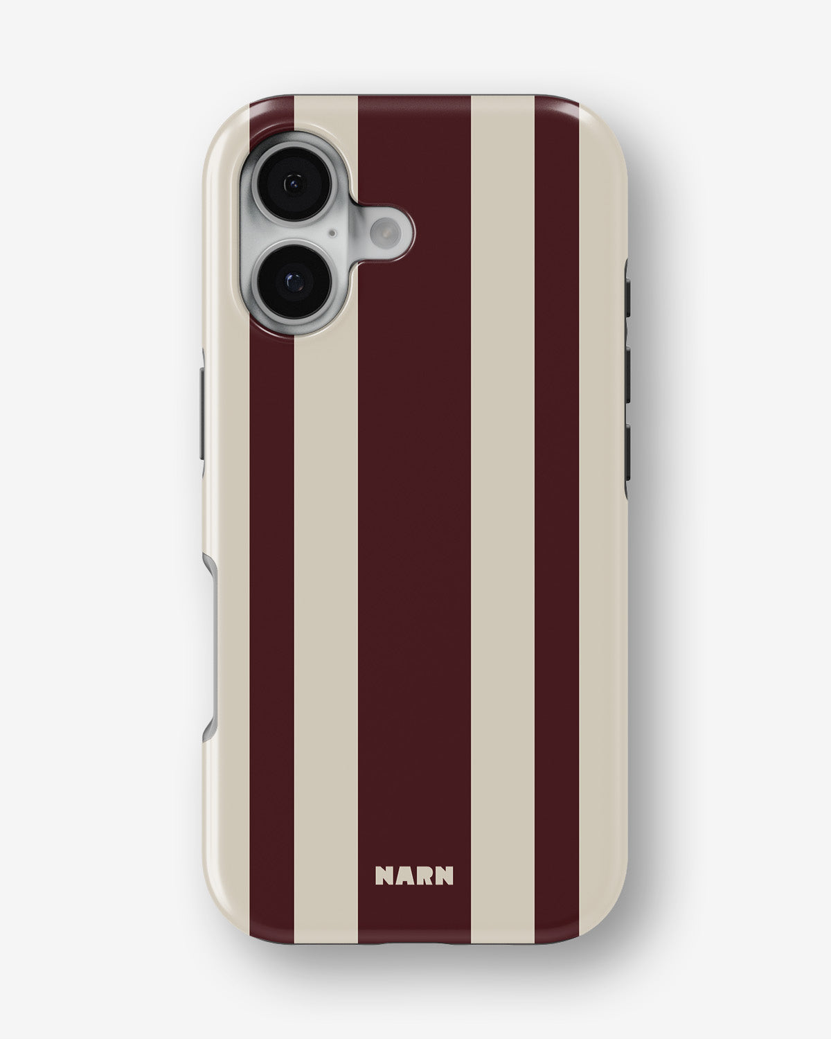 iPhone 16 Plus Tough Case – Bordeaux Stripe - View 1