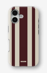 iPhone 16 Plus Tough Case – Bordeaux Stripe - View 1