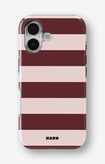 iPhone 16 Plus Tough Case – Cranberry Stripe - View 1