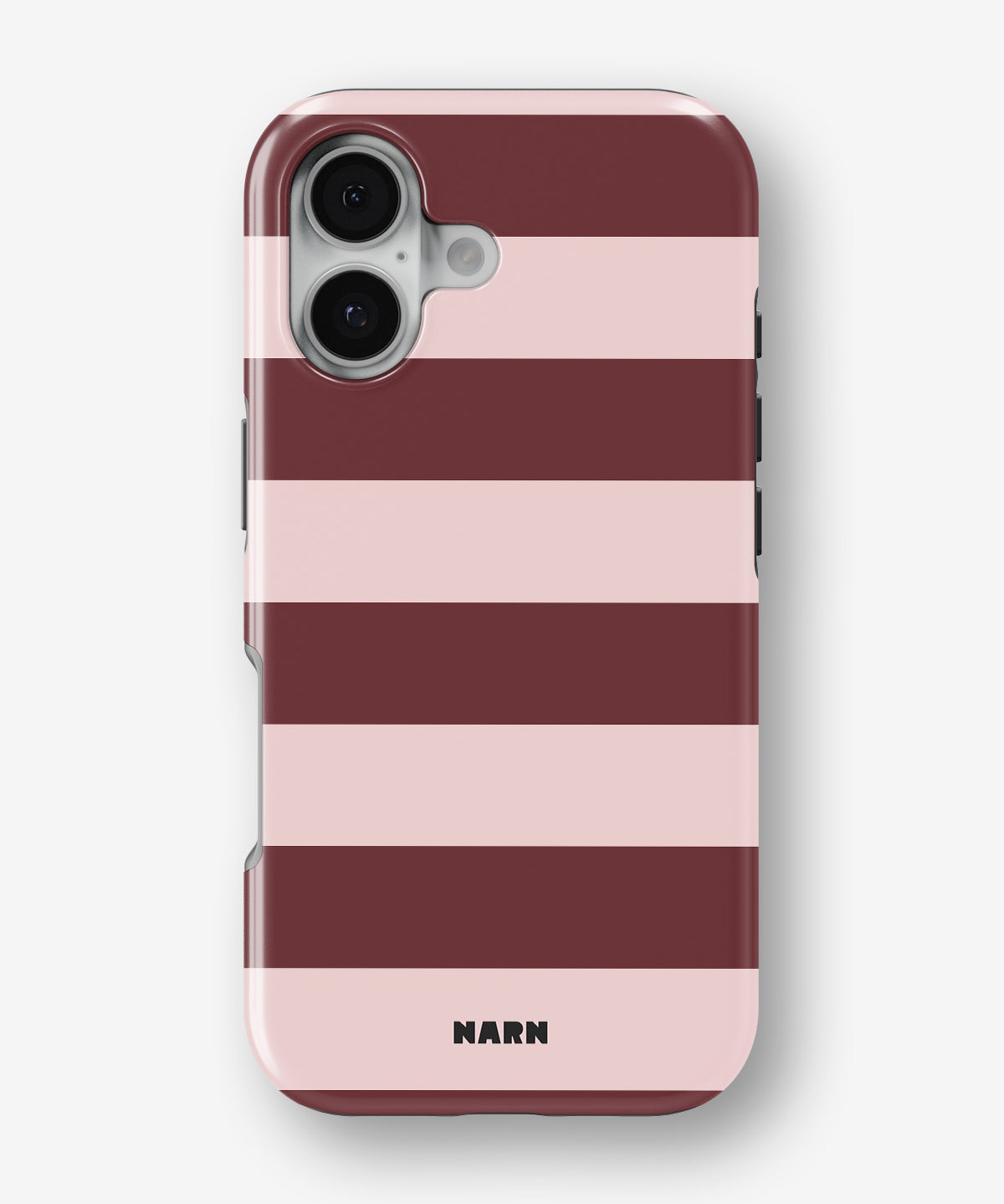 iPhone 16 Plus Tough Case – Cranberry Stripe - View 1