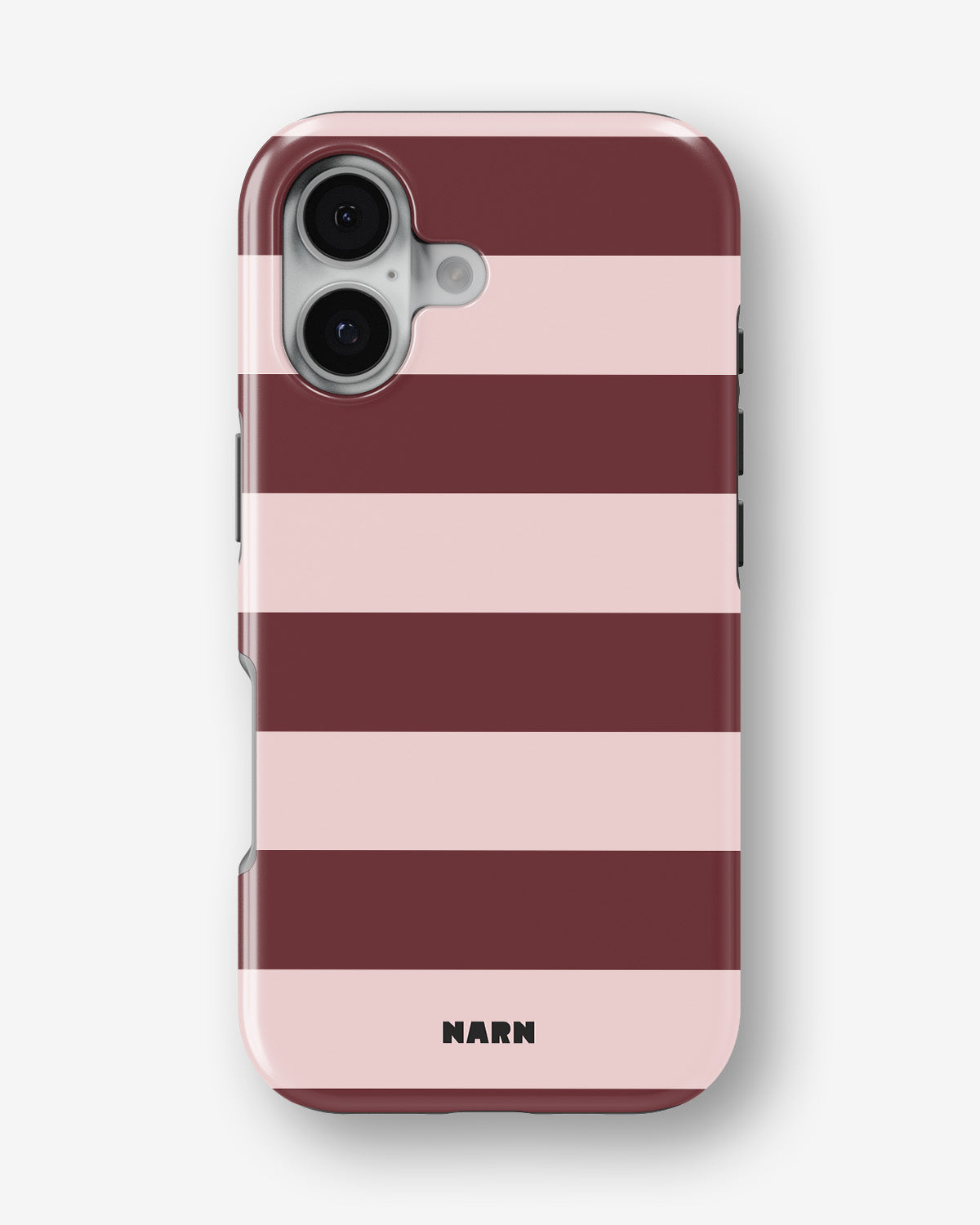 iPhone 16 Plus Tough Case – Cranberry Stripe - View 1