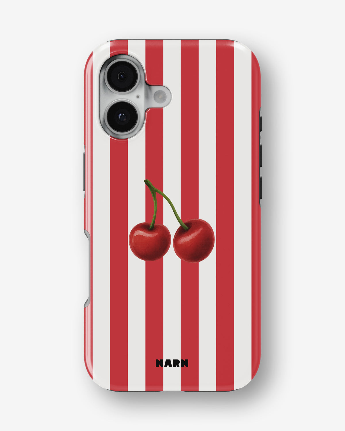 iPhone 16 Plus Tough Case – Cherry Stripes - View 1