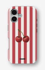 iPhone 16 Plus Tough Case – Cherry Stripes - View 1