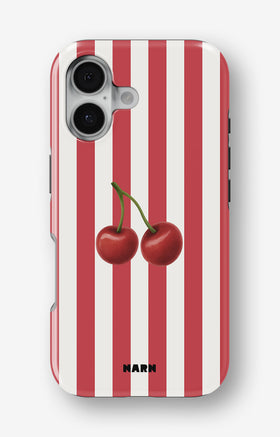 iPhone 16 Plus Tough Case – Cherry Stripes - View 1