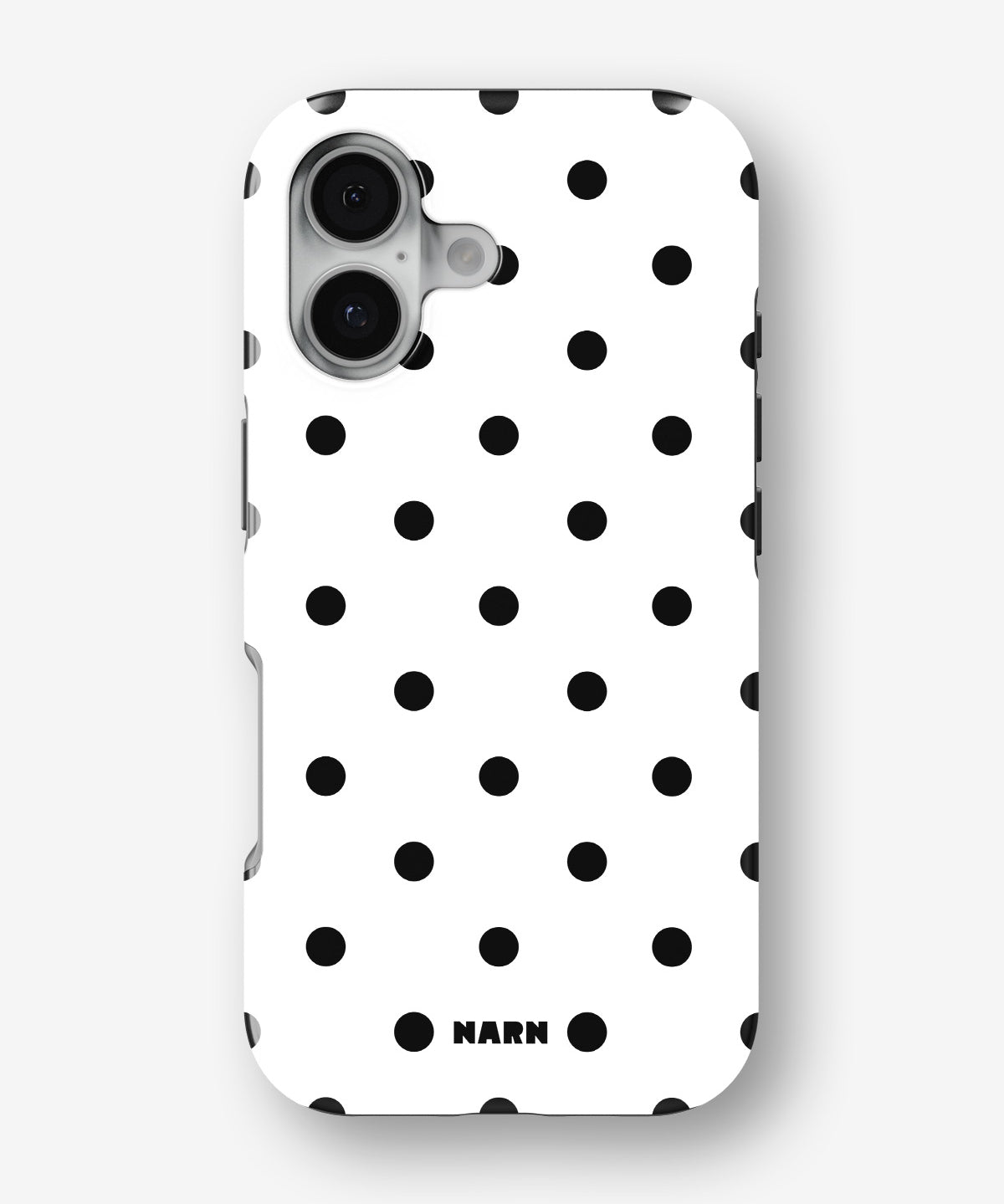 iPhone 16 Plus Tough Case – Mono Dots - View 1