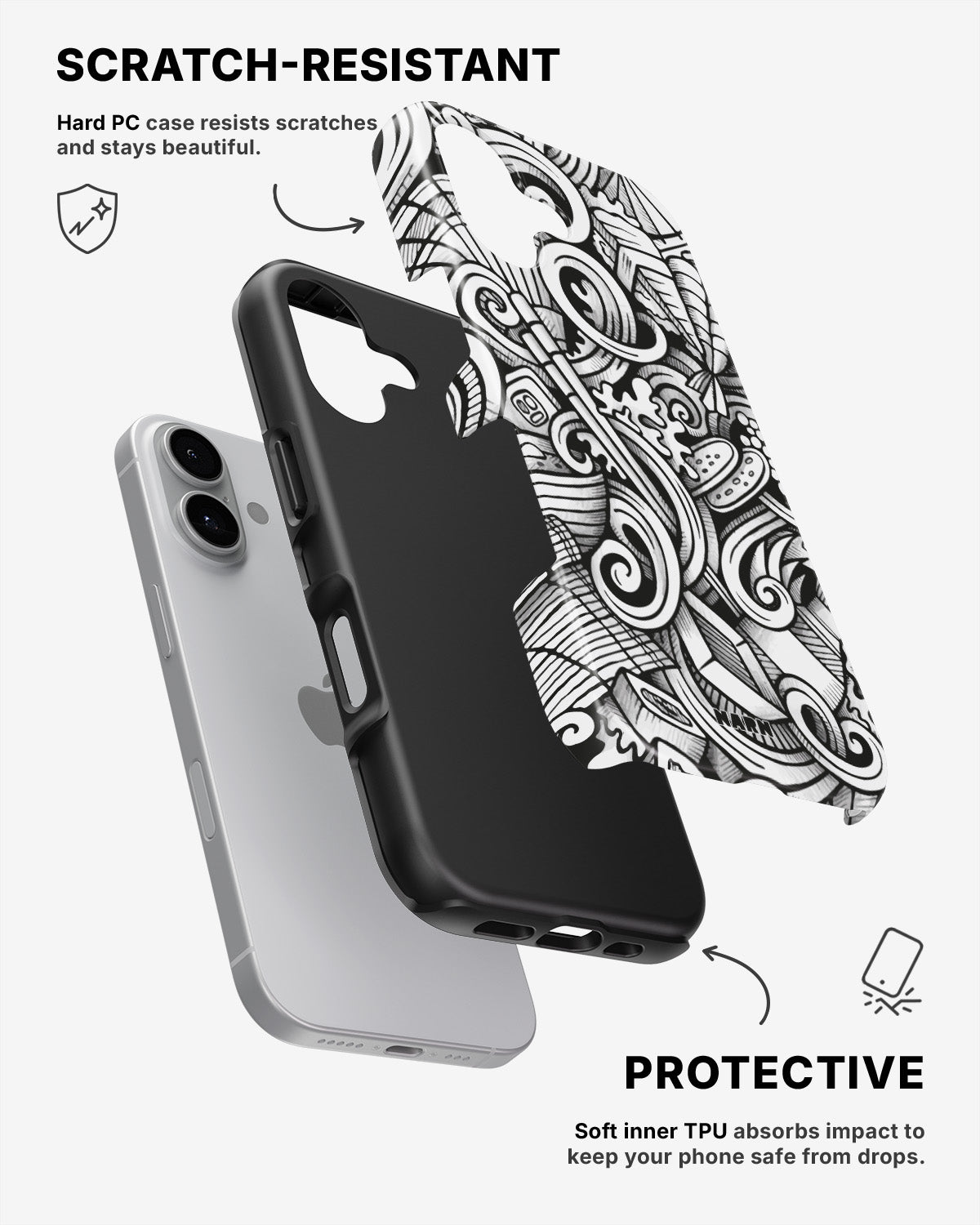 iPhone 16 Plus Tough Case – Japanese Pattern - View 2