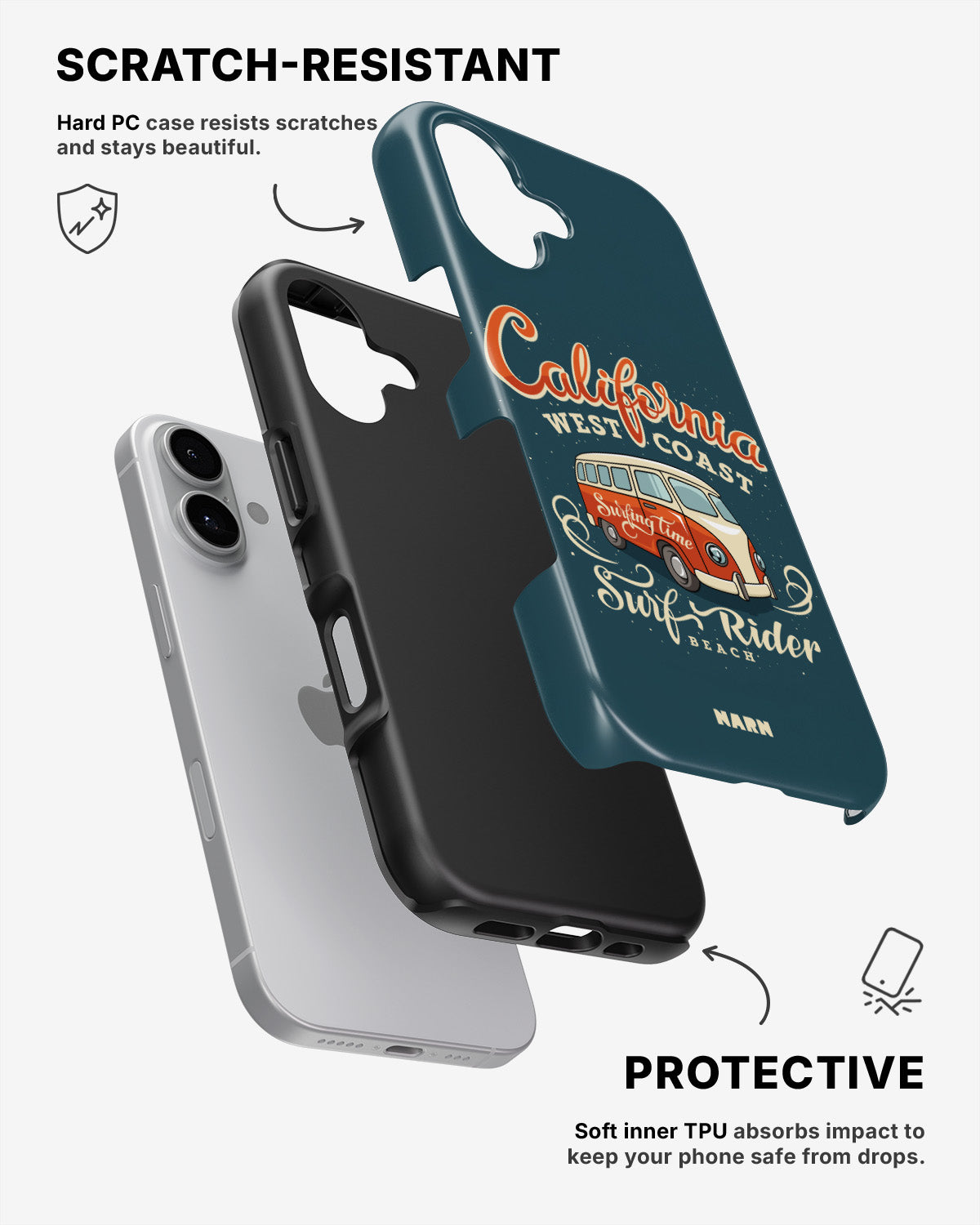 iPhone 16 Plus Tough Case – California Surf - View 2