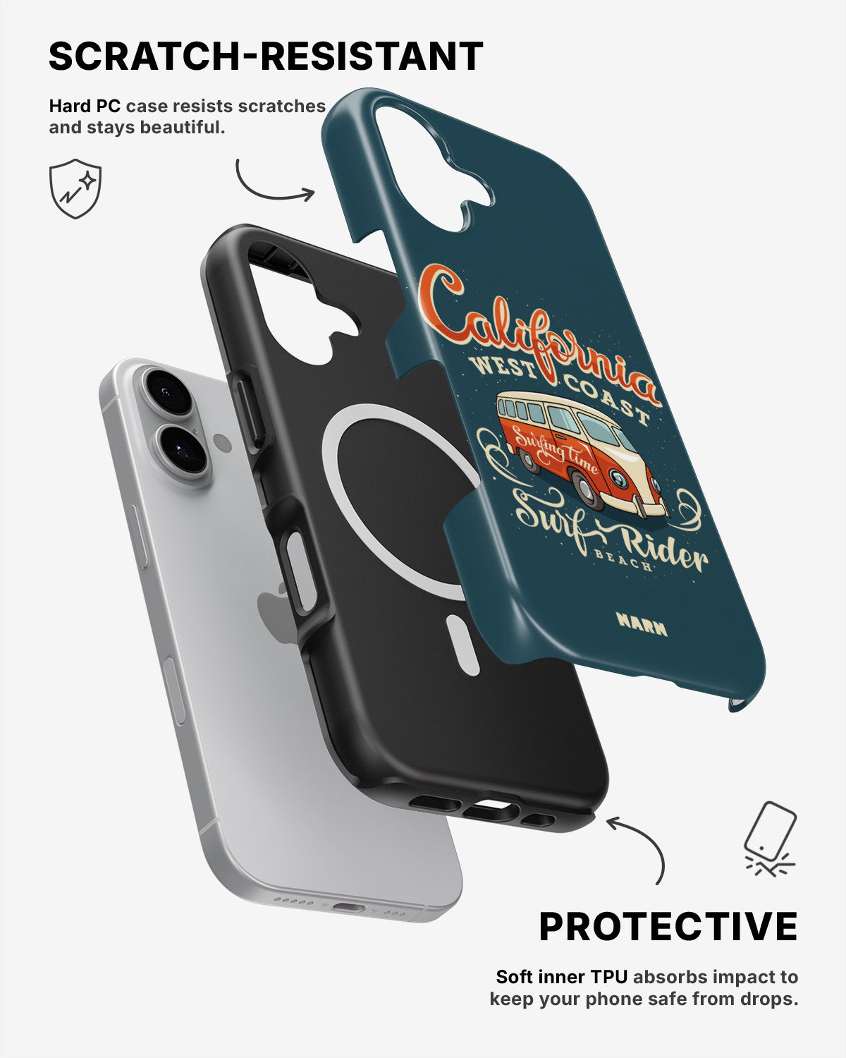 iPhone 16 Plus Tough Case – California Surf - View 2