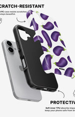 iPhone 16 Plus Tough Case – Eggplant Pattern - View 2