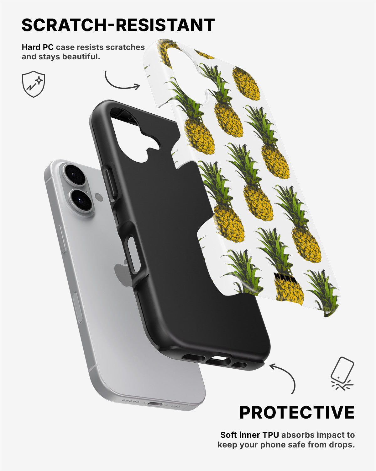 iPhone 16 Plus Tough Case – Pineapple Bliss - View 2