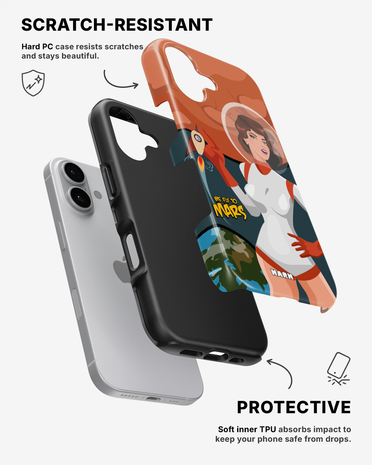 iPhone 16 Plus Tough Case – We Fly To Mars - View 2