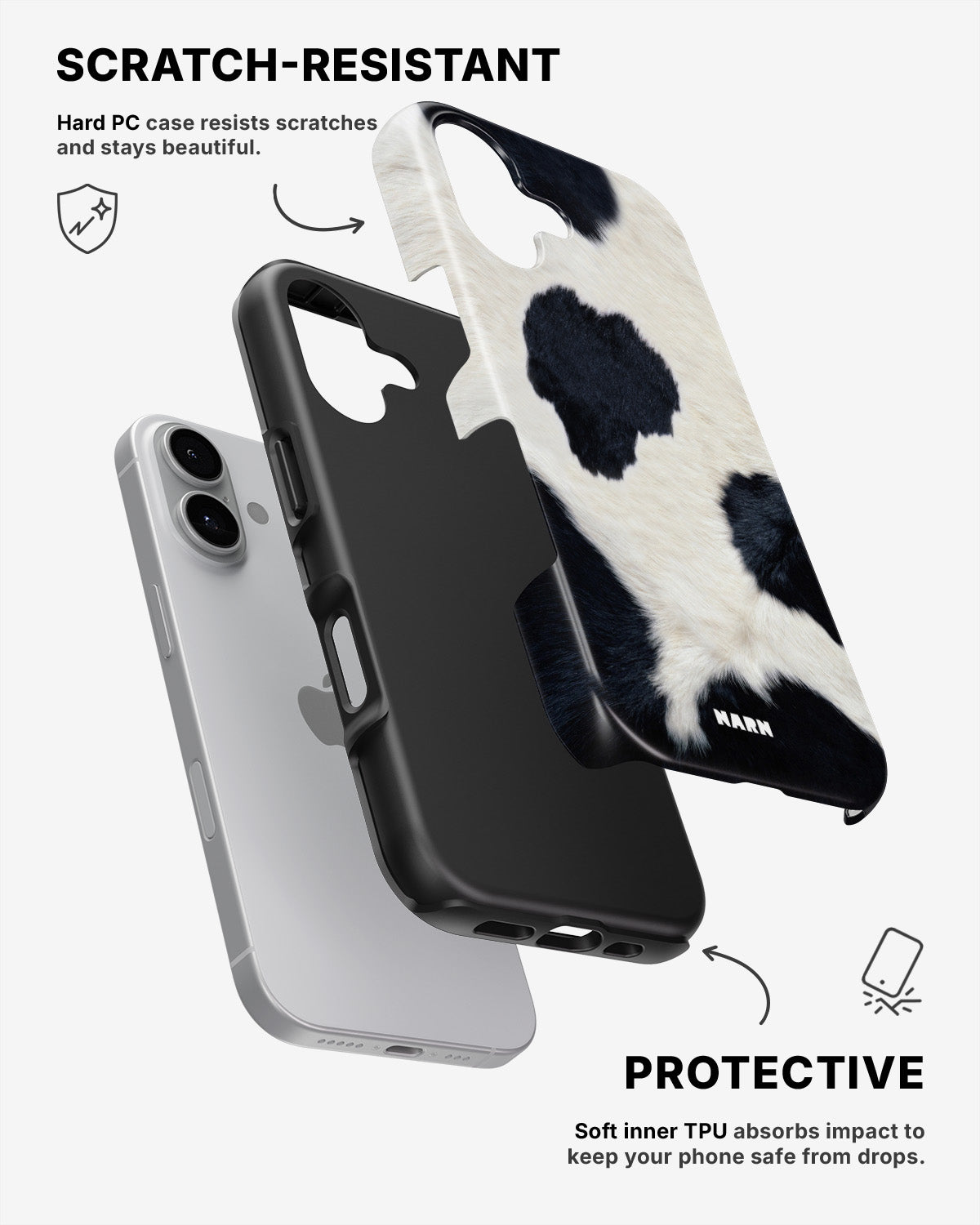 iPhone 16 Plus Tough Case – Cow Skin - View 2