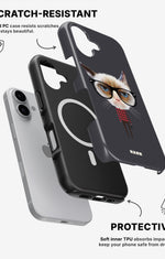 iPhone 16 Plus Tough Case – Hipster Cat - View 2