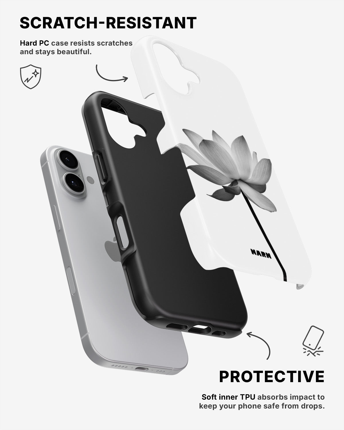 iPhone 16 Plus Tough Case – Lotus - View 2