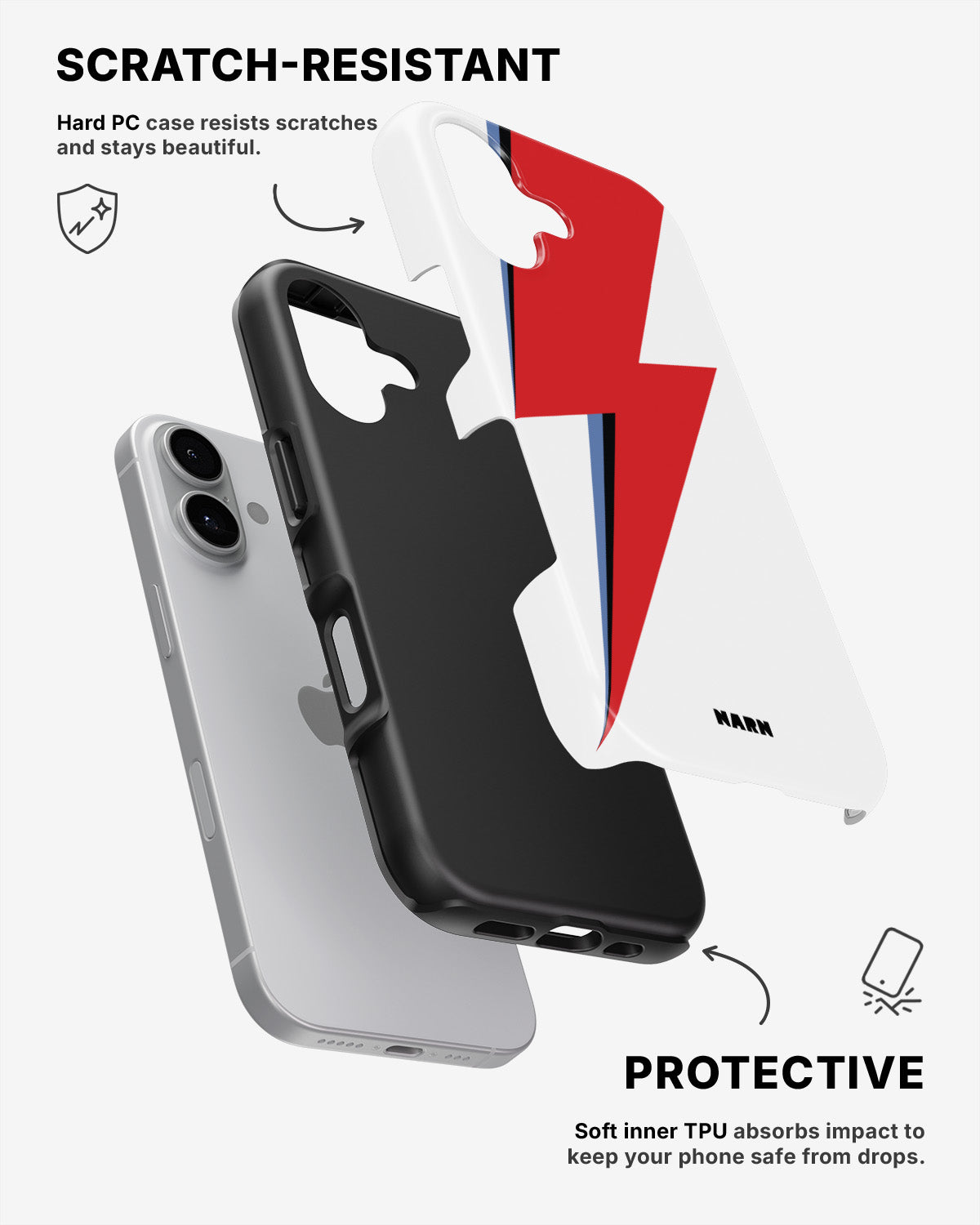 iPhone 16 Plus Tough Case – White Bowie  - View 2