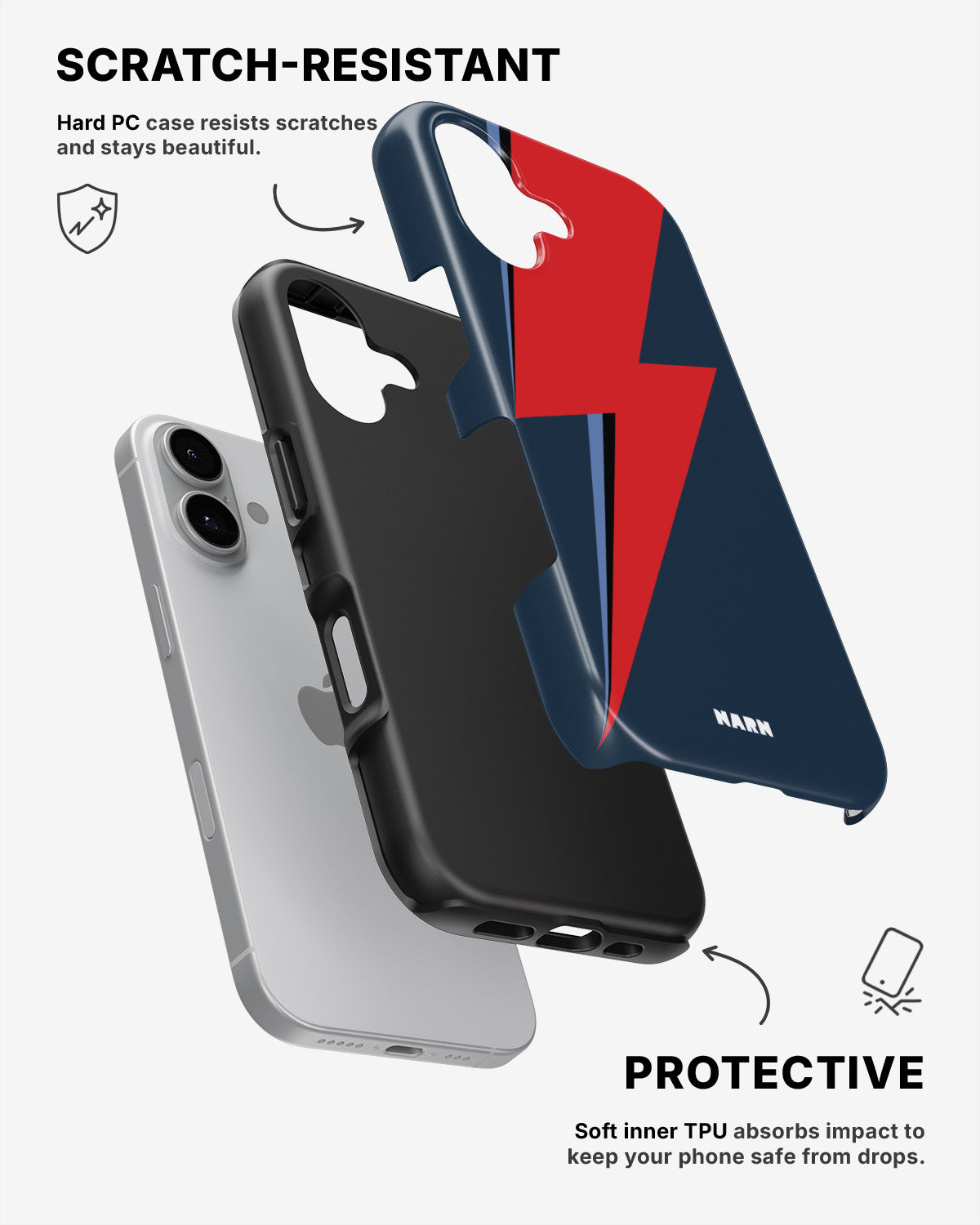 iPhone 16 Plus Tough Case – Blue Bowie - View 2