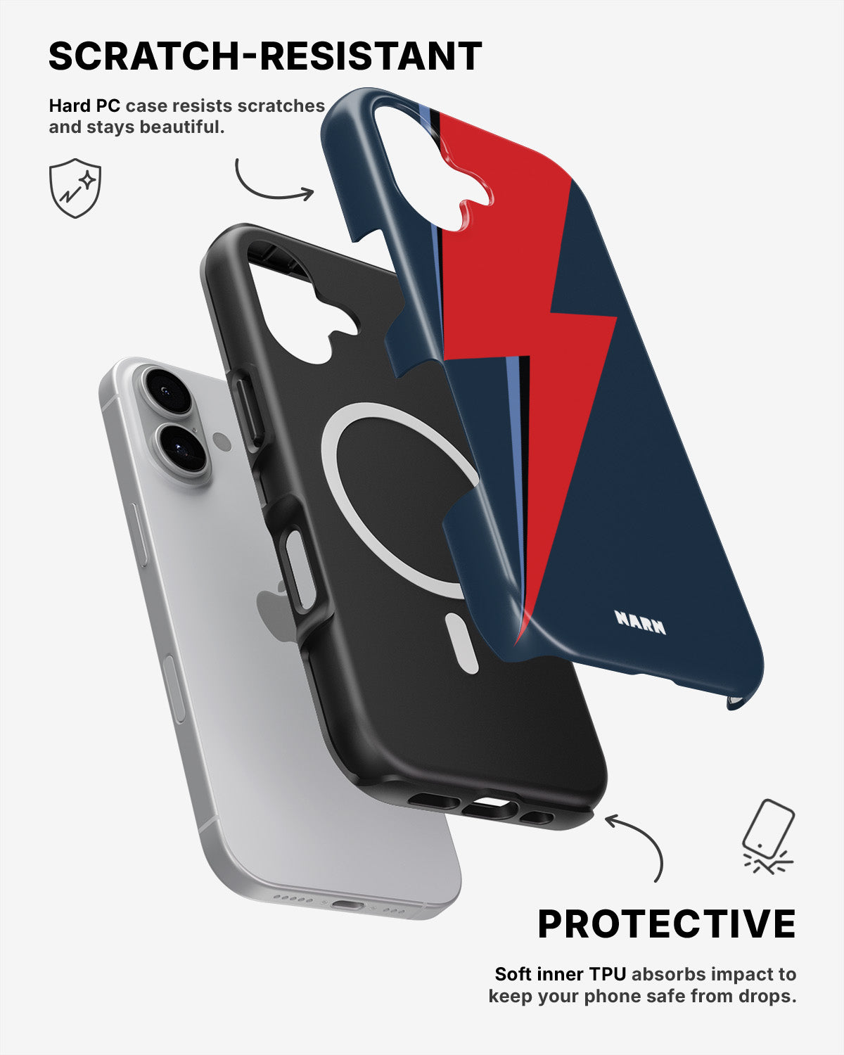 iPhone 16 Plus Tough Case – Blue Bowie - View 2