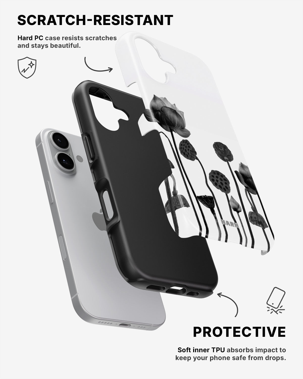 iPhone 16 Plus Tough Case – Lotus Blooms - View 2