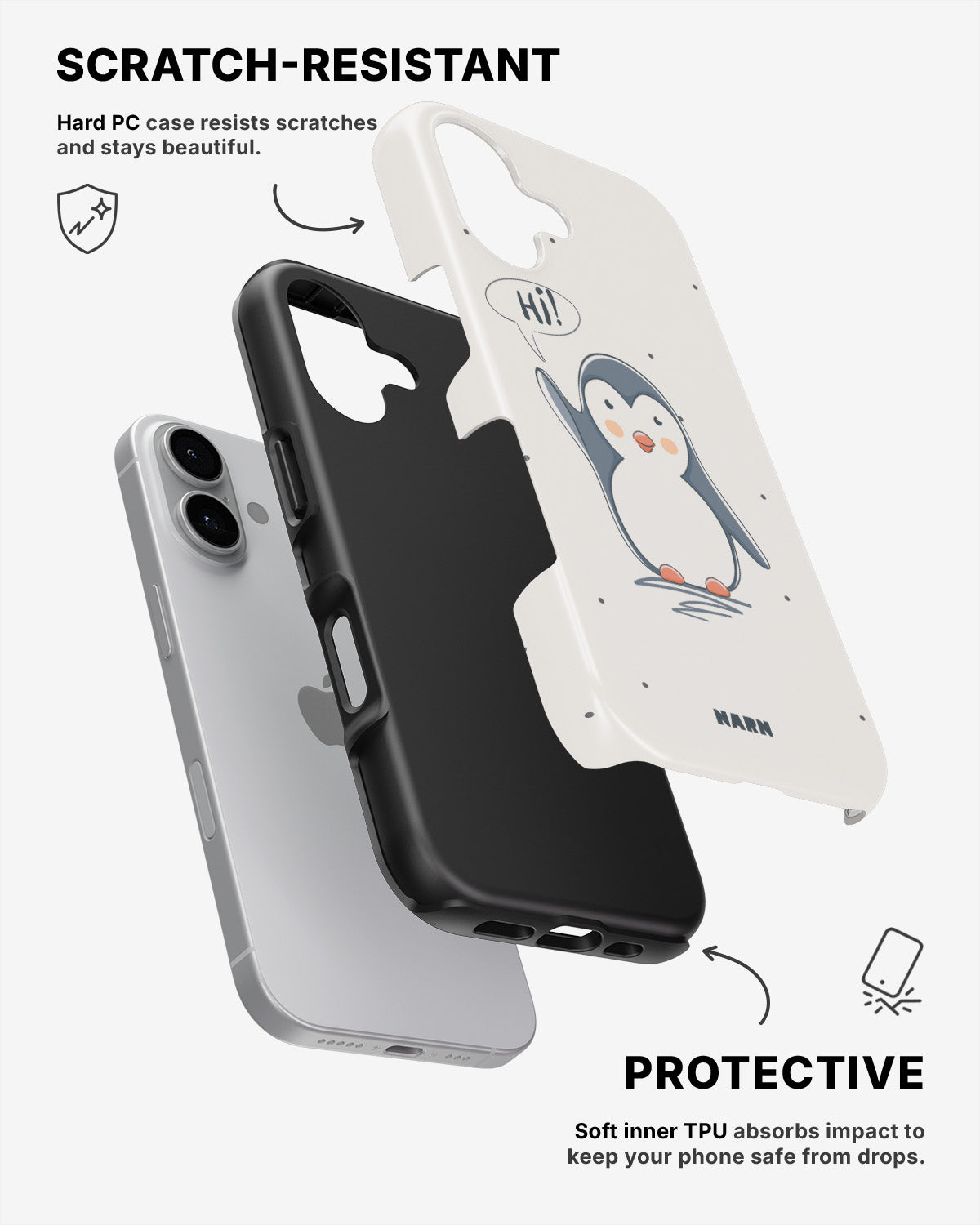 iPhone 16 Plus Tough Case – Cute Penguin - View 2