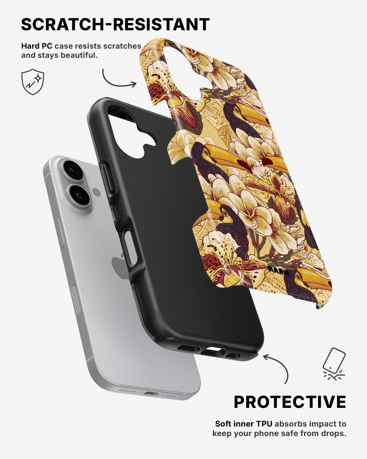 iPhone 16 Plus Tough Case – Toucans - View 2