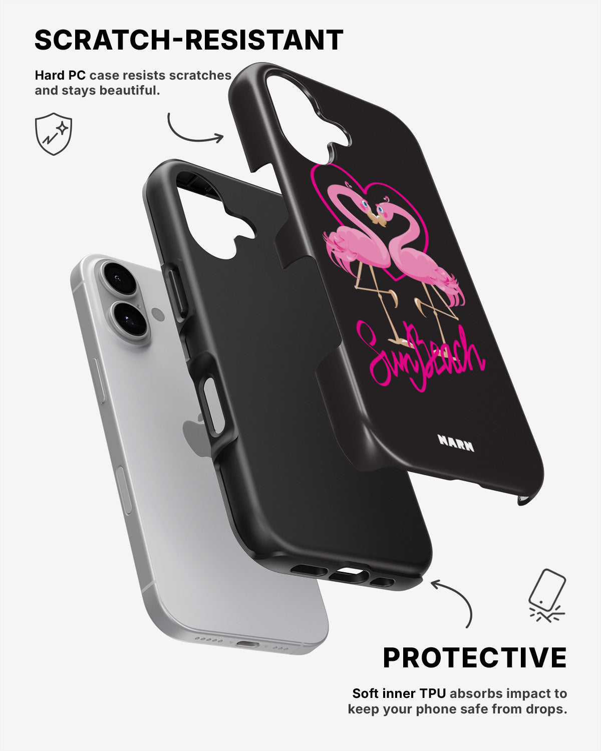 iPhone 16 Plus Tough Case – Beach Flamingo - View 2