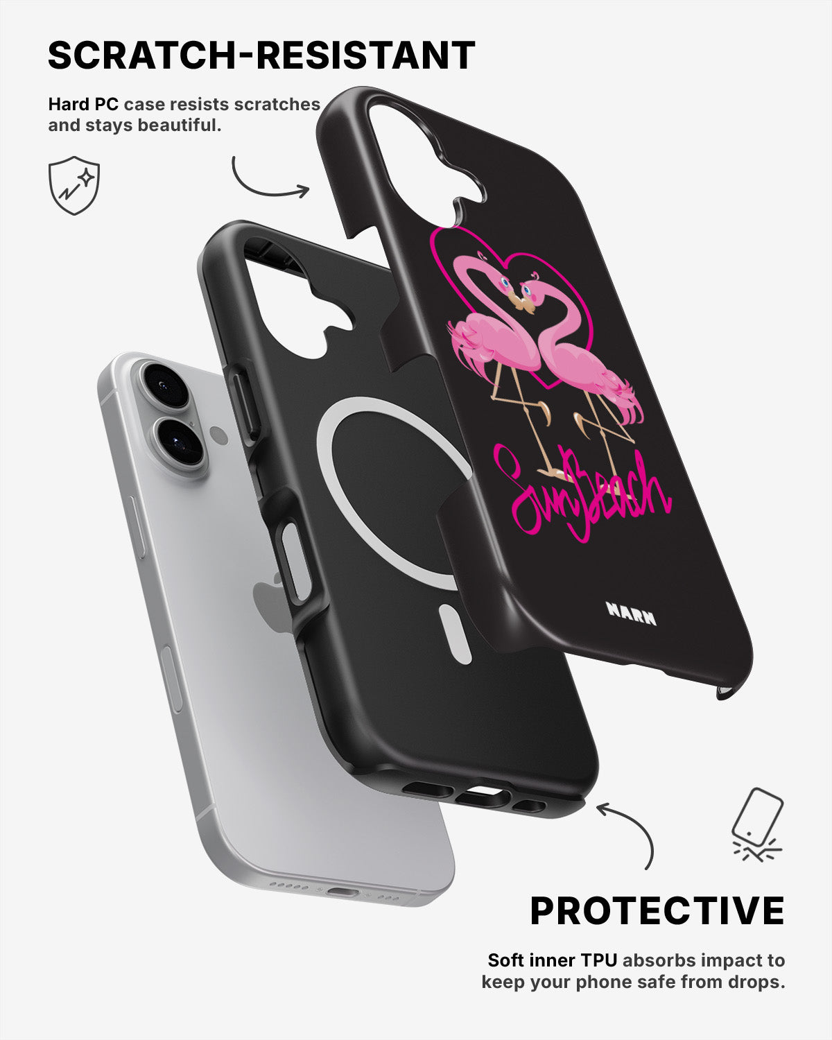 iPhone 16 Plus Tough Case – Beach Flamingo - View 2