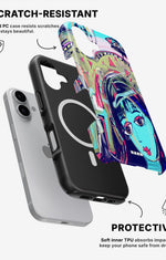 iPhone 16 Plus Tough Case – Abstract Cat - View 2