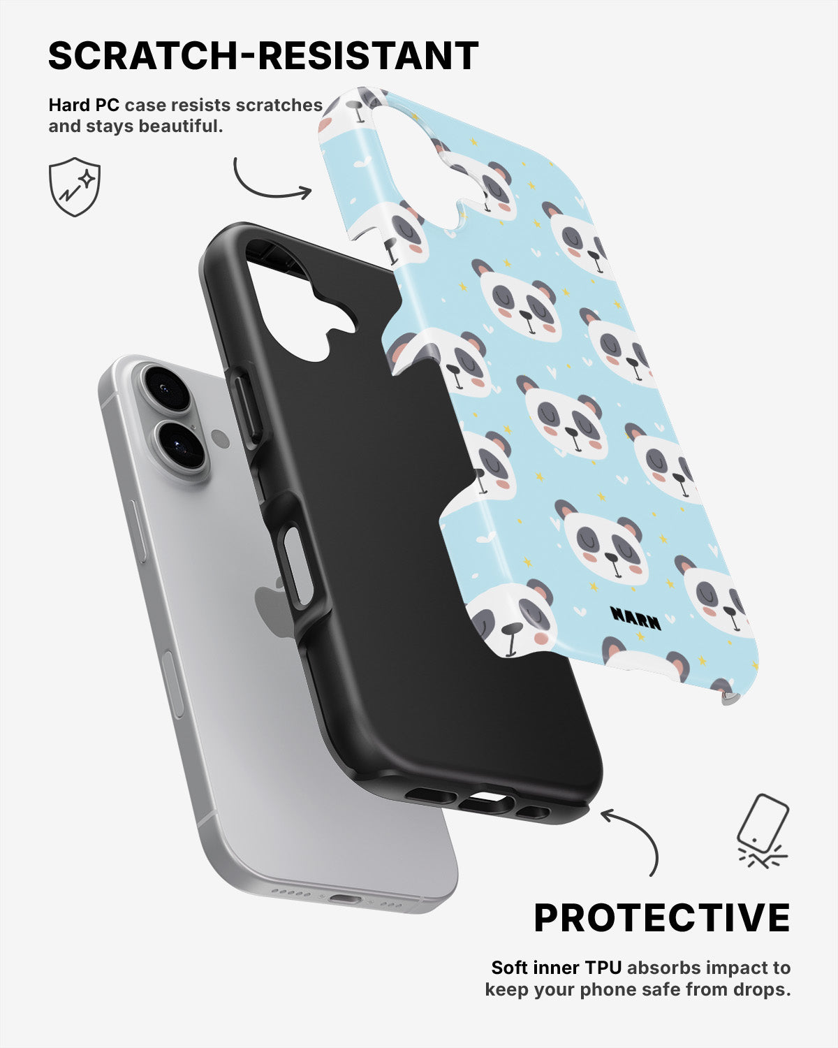 iPhone 16 Plus Tough Case – Panda Dreams - View 2