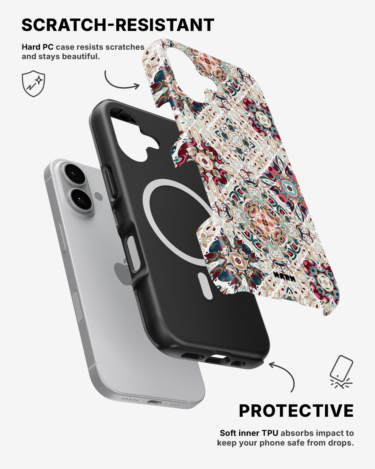 iPhone 16 Plus Tough Case – Luxury Tile - View 2