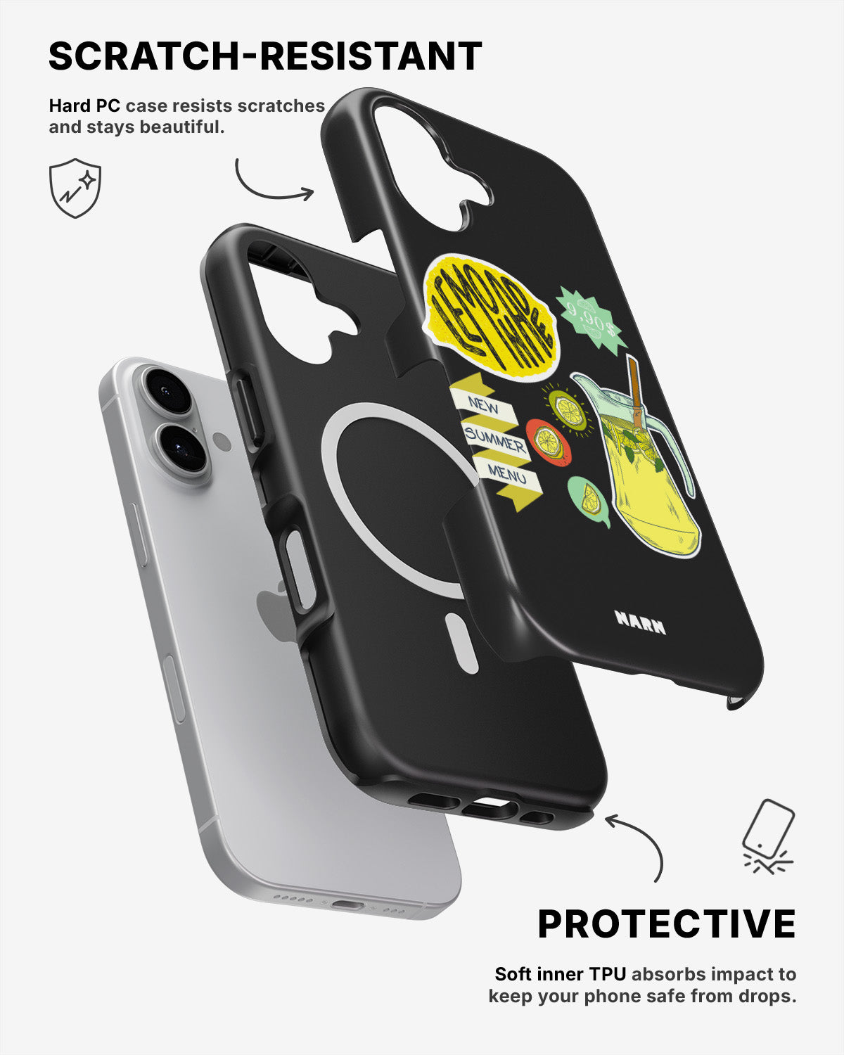 iPhone 16 Plus Tough Case – Lemon Summer - View 2