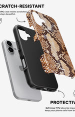 iPhone 16 Plus Tough Case – Brown Snakeskin - View 2