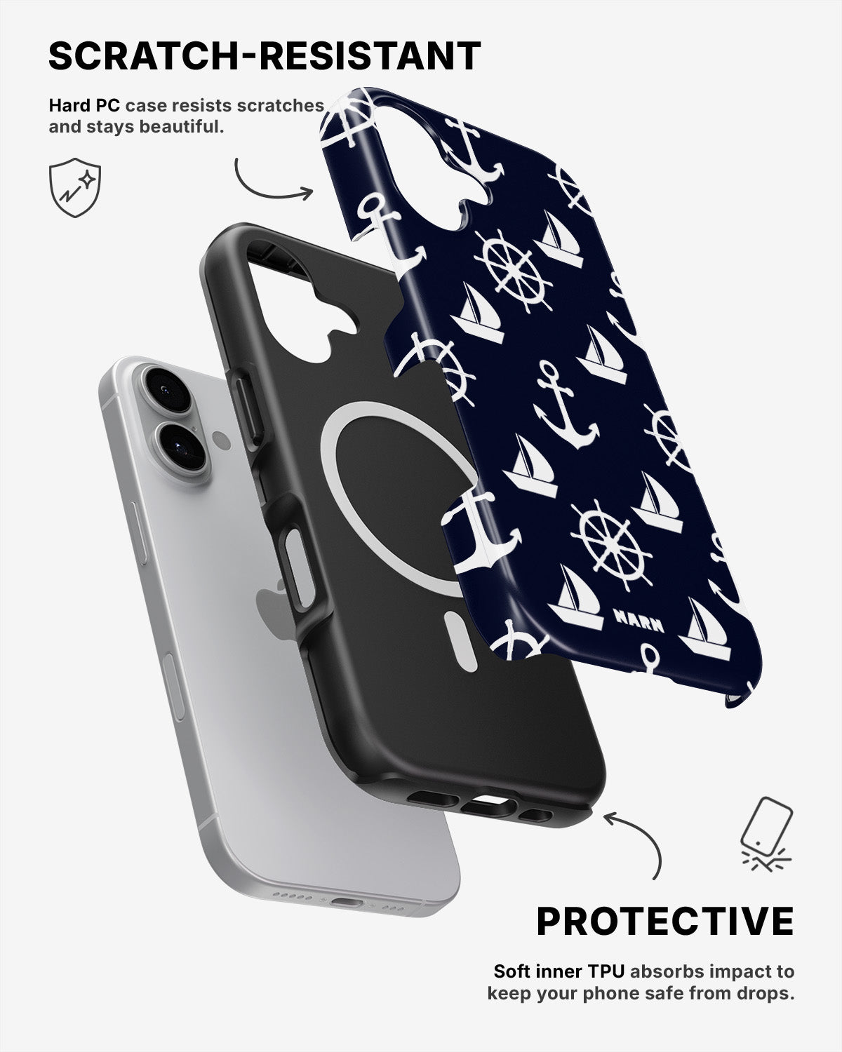 iPhone 16 Plus Tough Case – Deep Blue Voyage - View 2