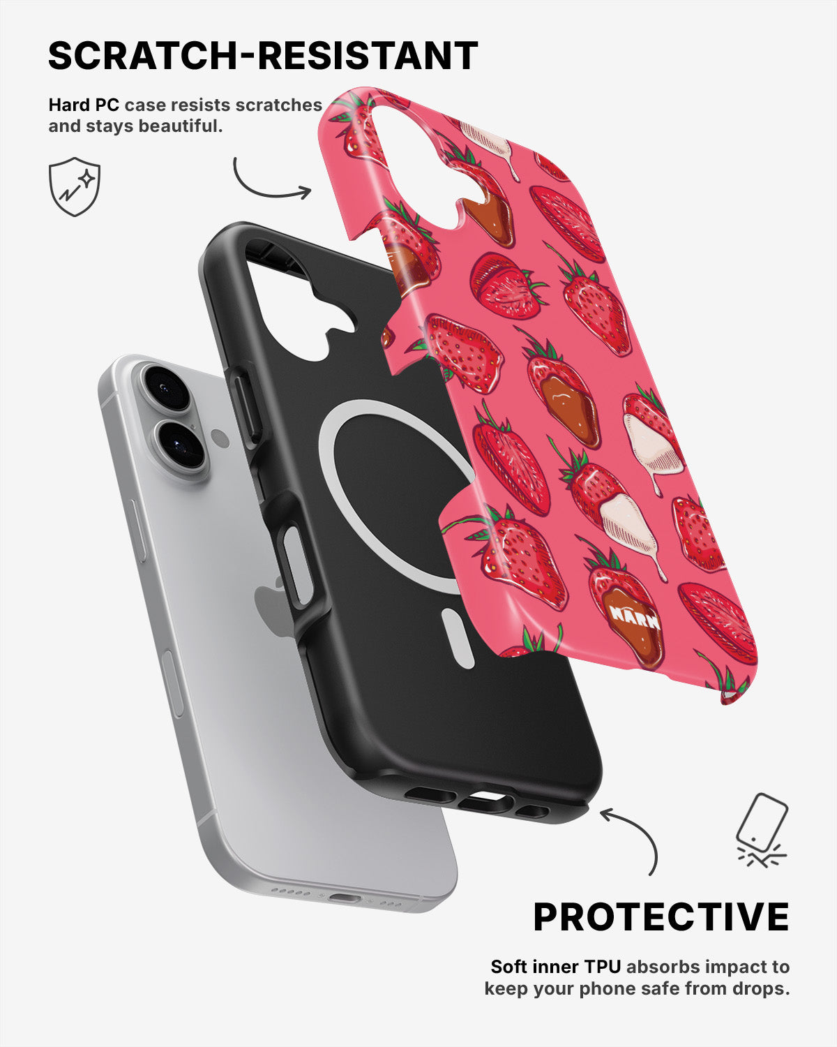 iPhone 16 Plus Tough Case – Strawberry Chocolate - View 2