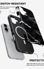 iPhone 16 Plus Tough Case – Black Marble - View 2