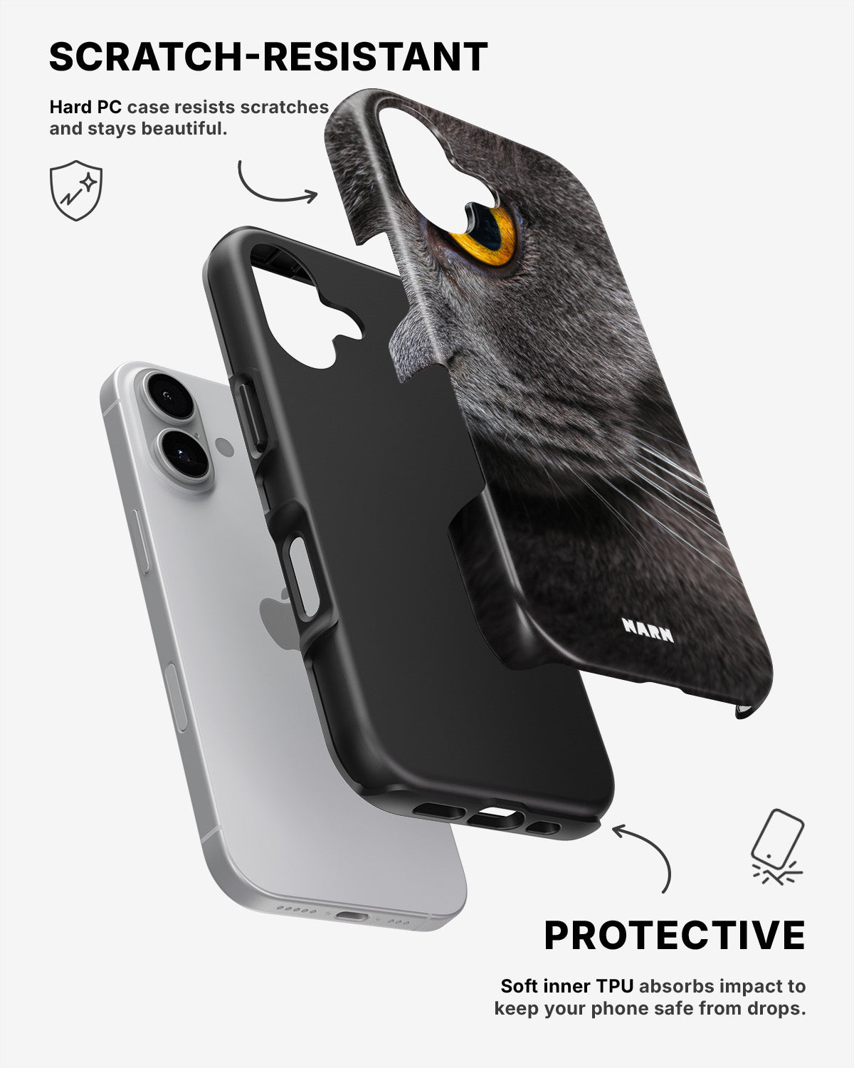 iPhone 16 Plus Tough Case – Cat's Eye - View 2