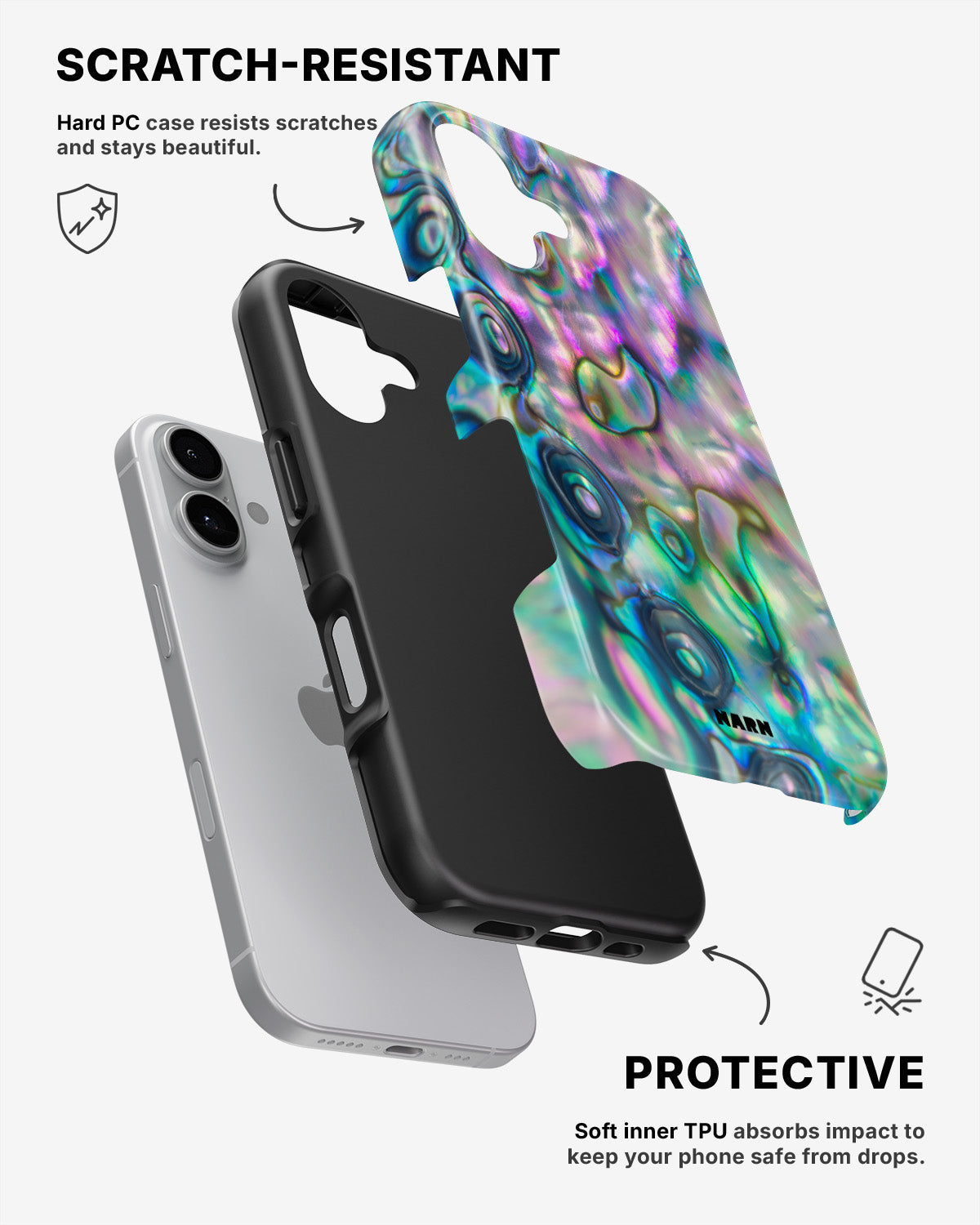iPhone 16 Plus Tough Case – Seashell - View 2