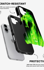 iPhone 16 Plus Tough Case – Green Flames Dragon - View 2